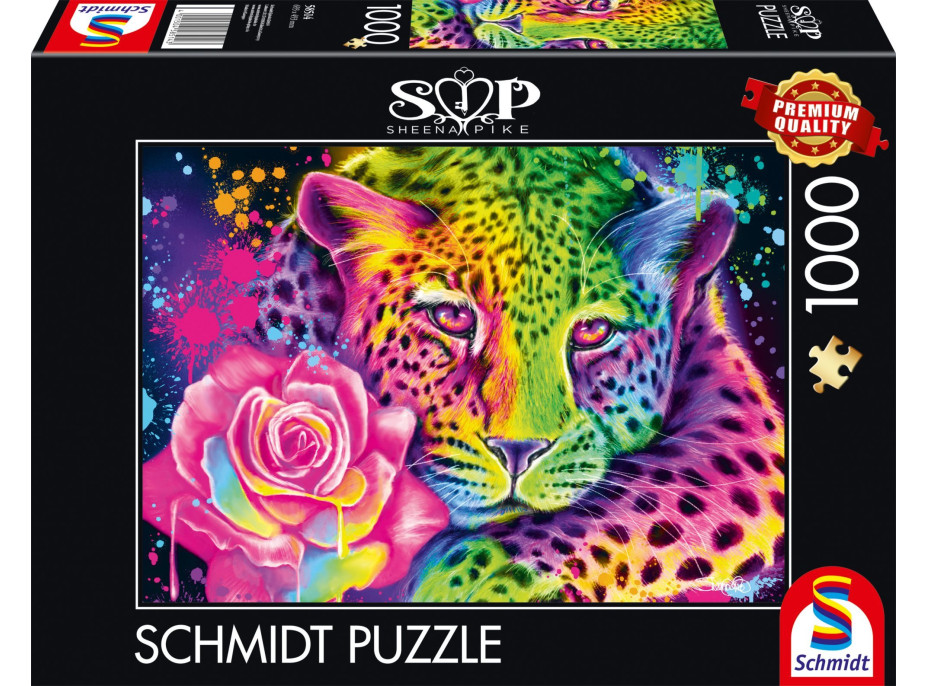 SCHMIDT Puzzle Neon: Leopard 1000 dielikov