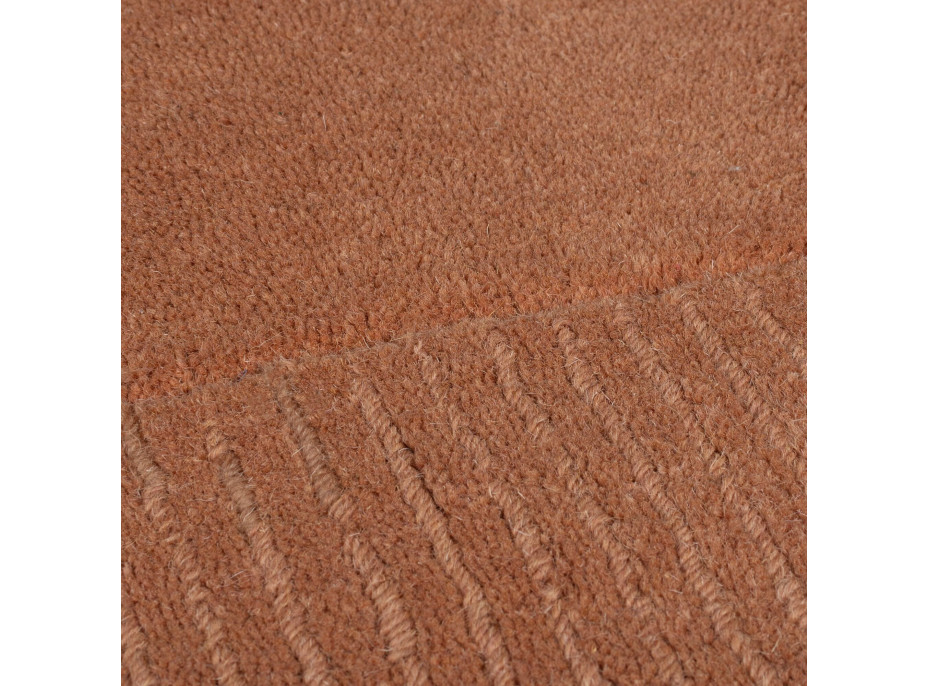 Kusový ručně tkaný koberec Tuscany Textured Wool Border Orange