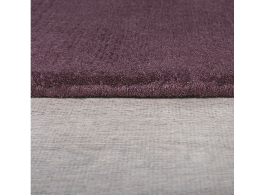 Kusový ručne tkaný koberec Tuscany Textured Wool Border Purple