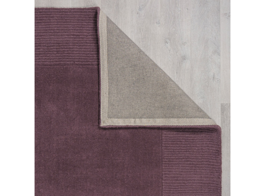 Kusový ručne tkaný koberec Tuscany Textured Wool Border Purple