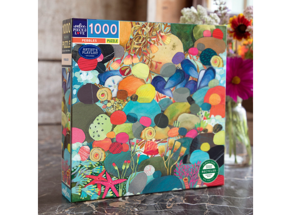 EEBOO Štvorcové puzzle Kamienky 1000 dielikov