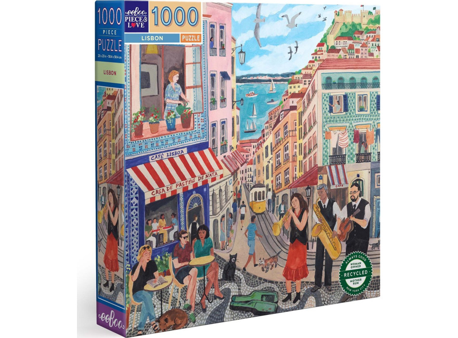 EEBOO Štvorcové puzzle Lisabon 1000 dielikov