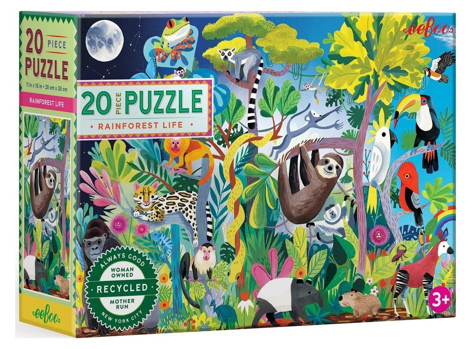 EEBOO Puzzle Život v pralese 20 dielikov