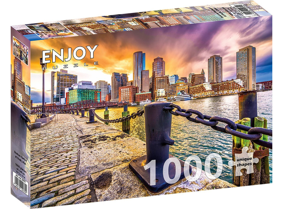 ENJOY Puzzle Bostonský prístav za súmraku, USA 1000 dielikov