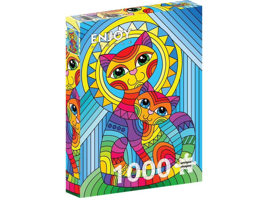 ENJOY Puzzle Ornamentálna mačka s mačiatkom 1000 dielikov