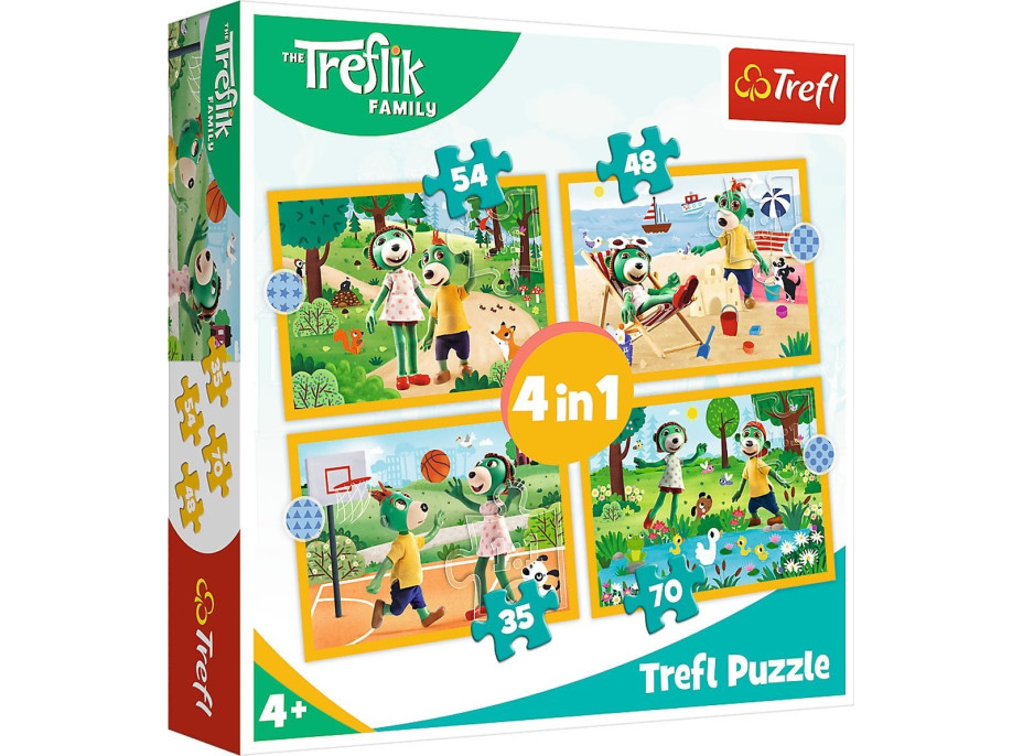 Puzzle Treflíci na dovolenke 4v1 (35 ,48, 54, 70 dielikov)