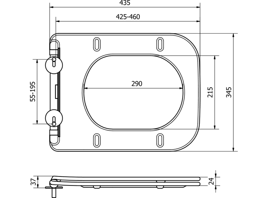 Duroplast WC sedátko MEXEN STELLA/MARGO - SlimPlus - softclose - biele, 39090100