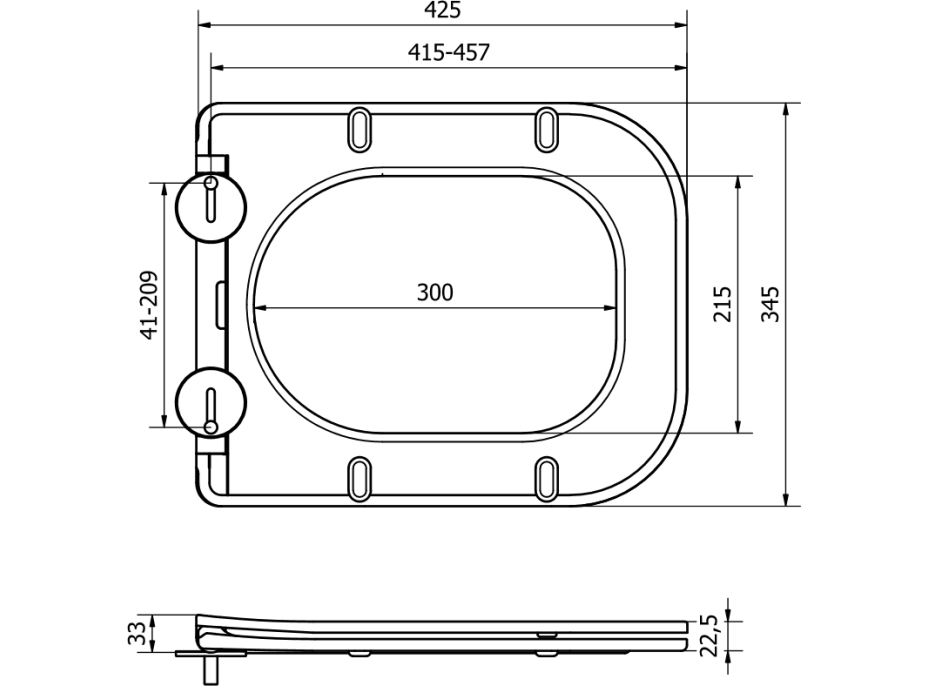 Duroplast WC sedátko MEXEN TEO - SlimUP - softclose - čierne, 39060185