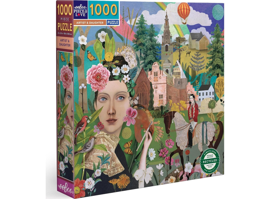EEBOO Štvorcové puzzle Umelkyňa a dcéra 1000 dielikov