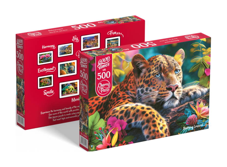 CHERRY PAZZI Puzzle Ležiaci leopard 500 dielikov