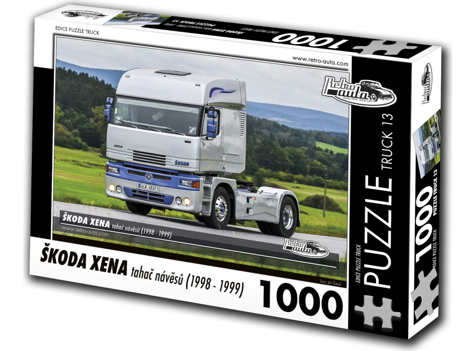 RETRO-AUTA Puzzle TRUCK č.13 Škoda Xena ťahač návesov (1998-1999) 1000 dielikov