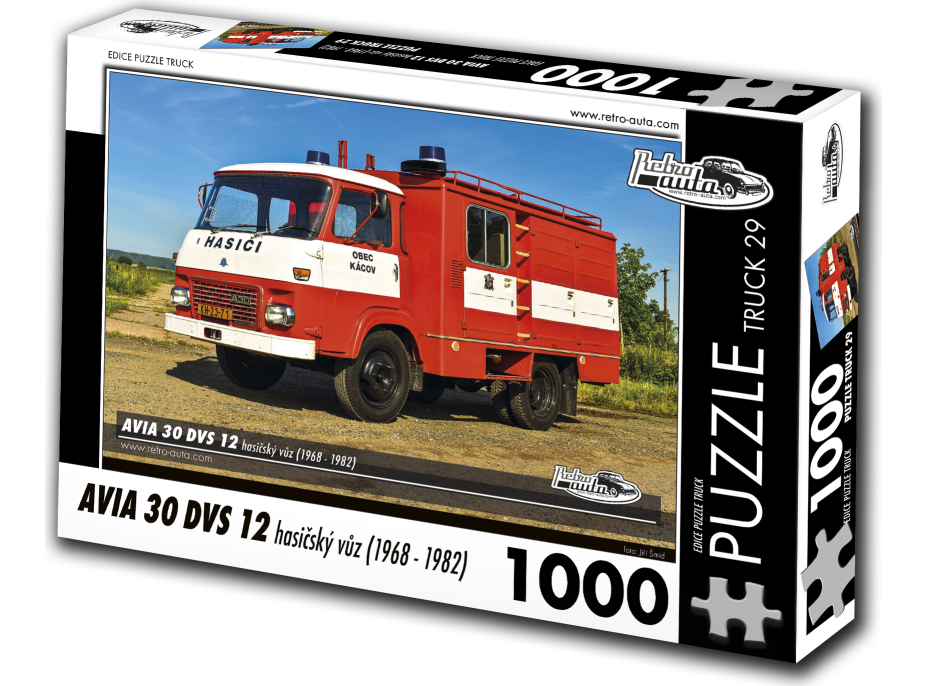 RETRO-AUTA Puzzle TRUCK č.29 AVIA 30 DVS 12 hasičský automobil (1968-1982) 1000 dielikov