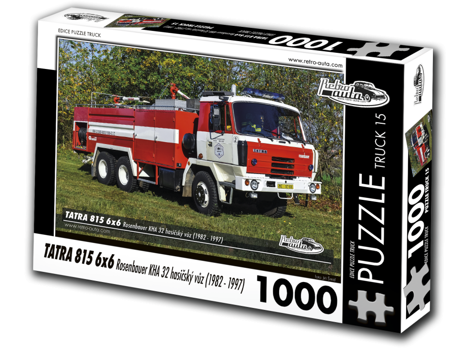 RETRO-AUTA Puzzle TRUCK č.15 Tatra 815 6x6 Rosenbauer KHA 32 hasičský automobil (1982-1997) 1000 dielikov