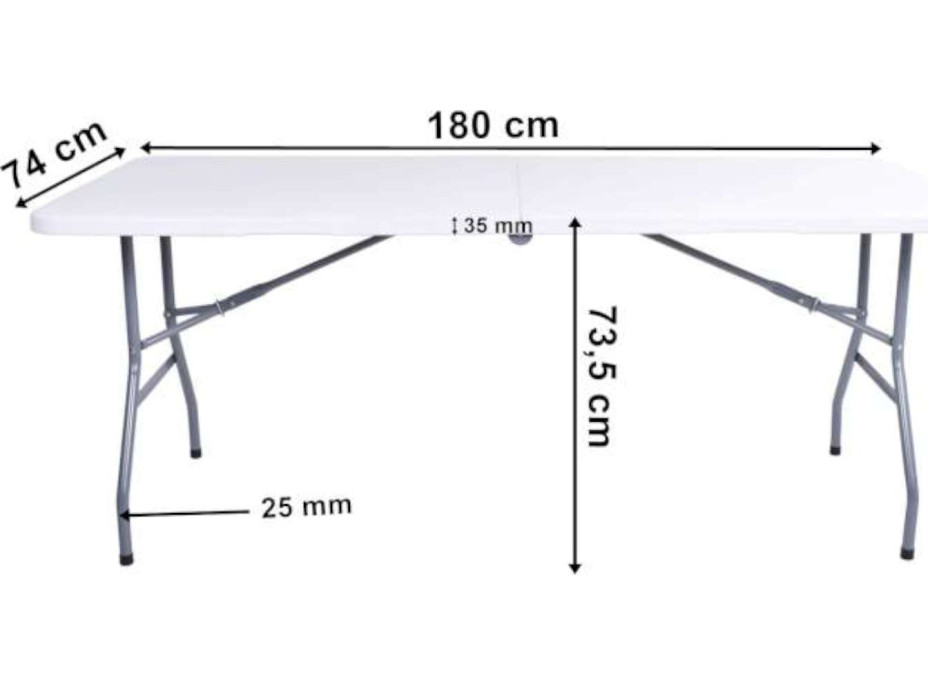 Cateringový stôl PARTY WHITE 180 cm - biely