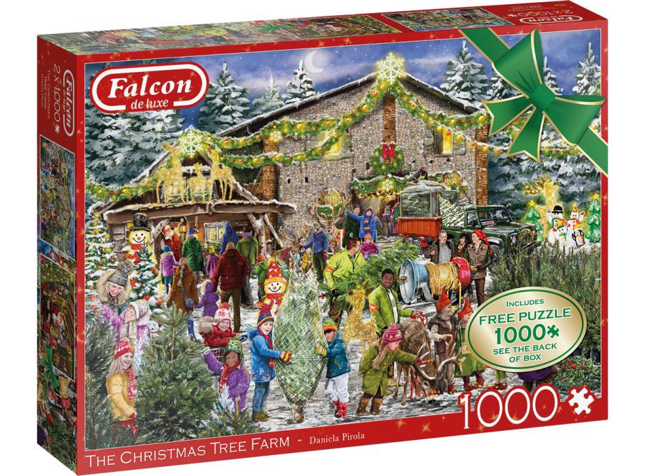 FALCON Puzzle Farma s vianočnými stromčekmi 2x1000 dielikov