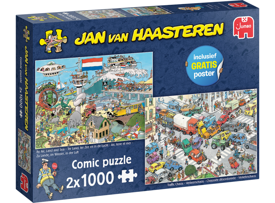 JUMBO Puzzle JvH Dopravný chaos a Lietadlom aj loďou 2x1000 dielikov