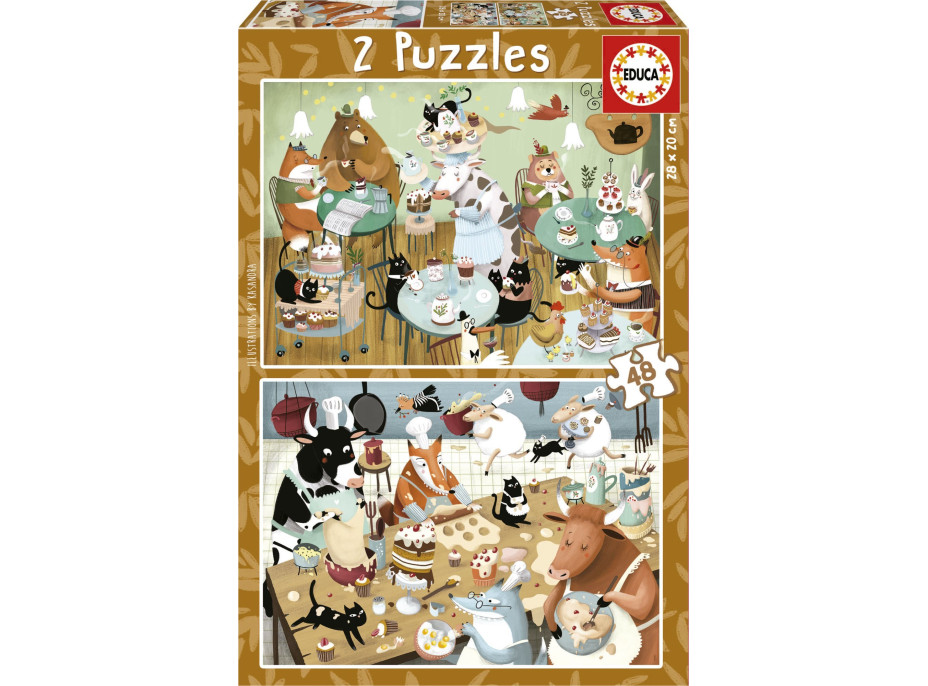 EDUCA Puzzle Lesné príbehy 2x48 dielikov