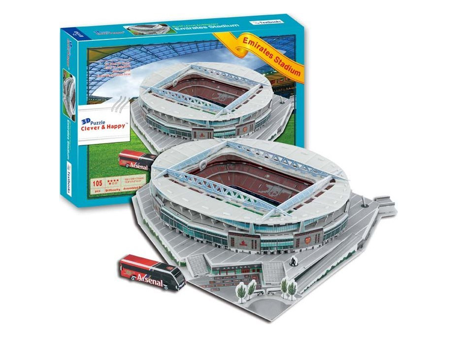 CLEVER&HAPPY 3D puzzle Štadión Emirates - FC Arsenal 105 dielikov