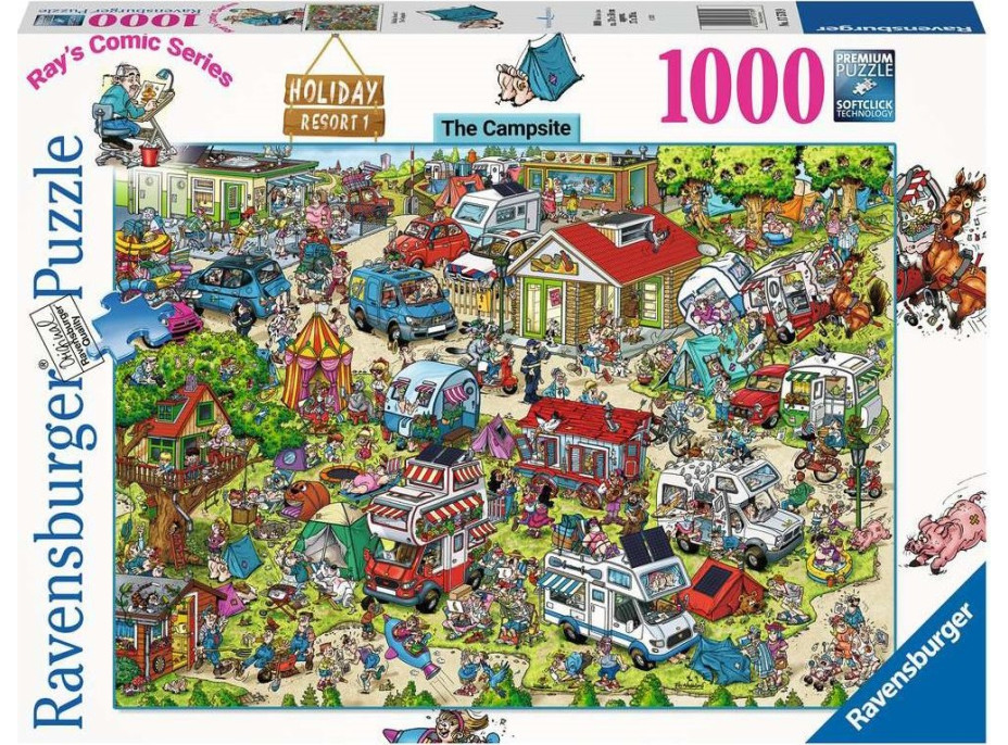 Ravensburger Puzzle Ray&#39;s Comic Holiday Resort 1: Kemp 1000 dielikov