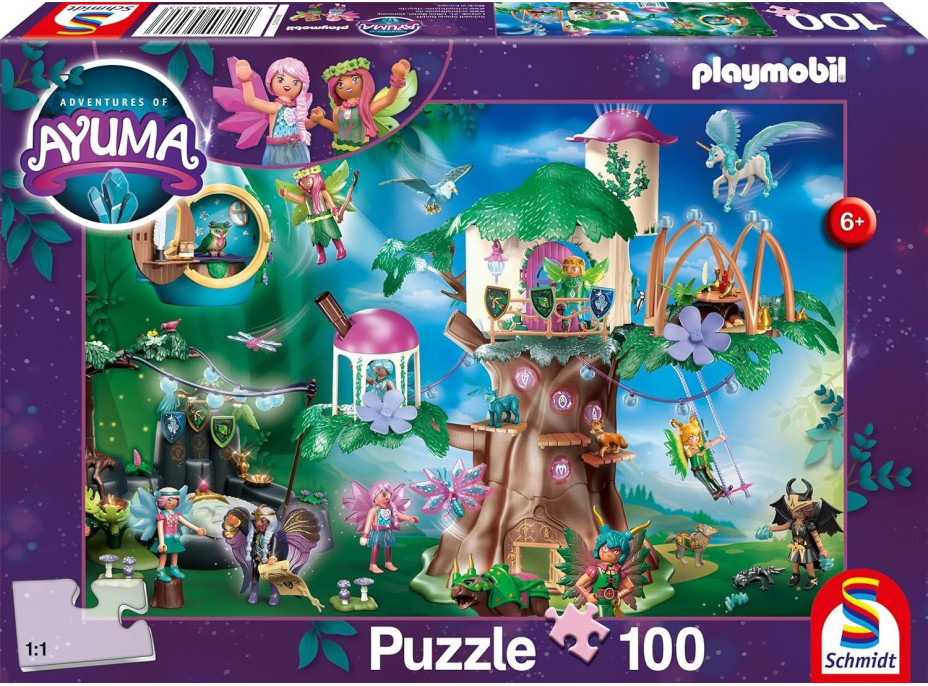 SCHMIDT Puzzle Playmobil Ayuma: Kúzelný les víl 100 dielikov