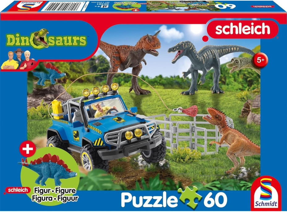 SCHMIDT Puzzle Schleich Prehistorickí obri 60 dielikov + figúrka Schleich