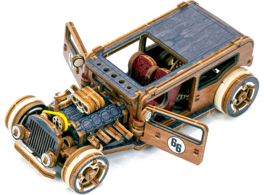 WOODEN CITY 3D puzzle Automobil Hot Rod Limitovaná edícia 142 dielov