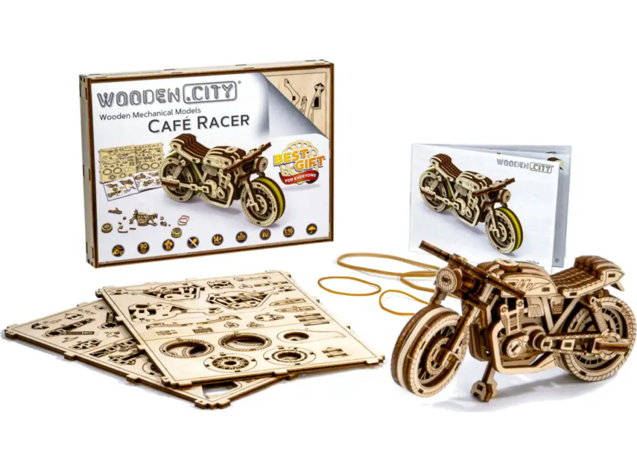 WOODEN CITY 3D puzzle Motorka Café Racer 85 dielov