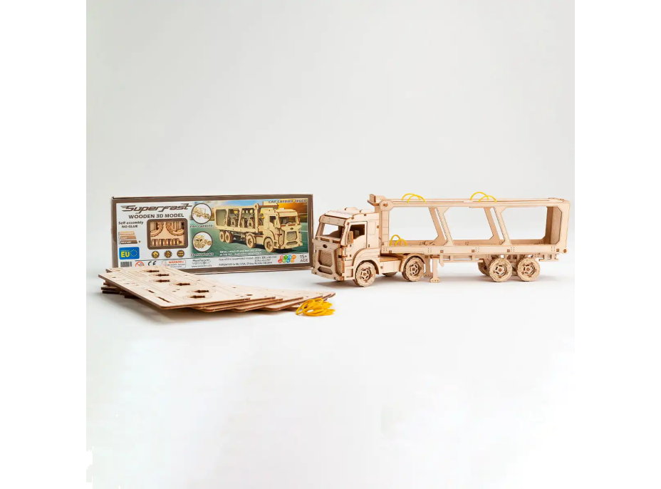 WOODEN CITY 3D puzzle Superfast Car Carrier Truck