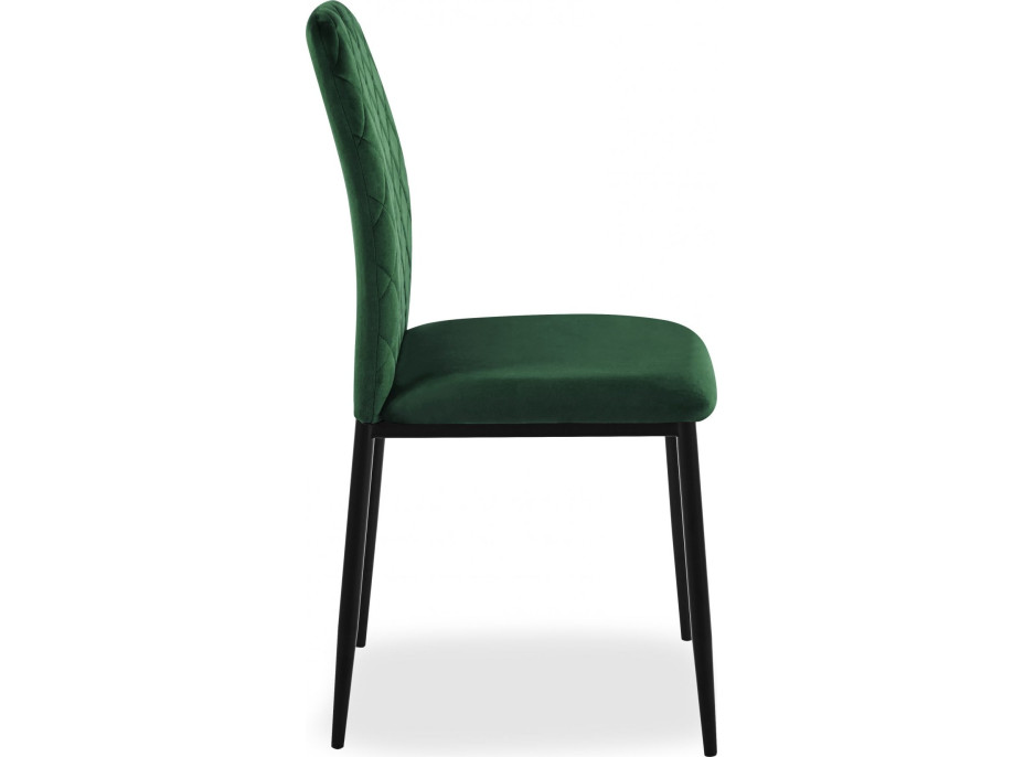 Jedálenská stolička MAVERIK VELVET - tmavo zelená