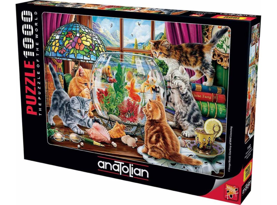 ANATOLIAN Puzzle Mačiatka a akvárium 1000 dielikov