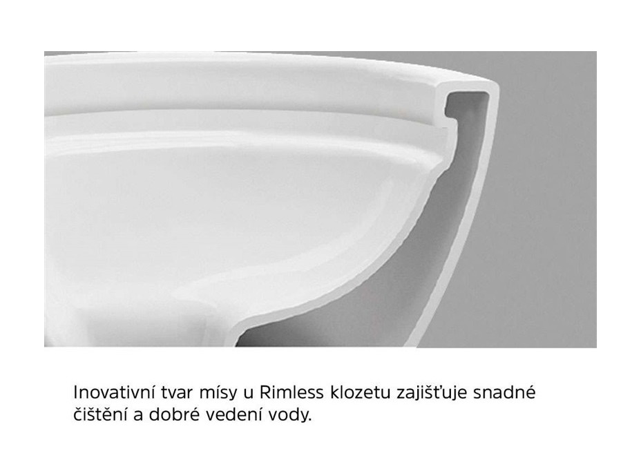 Závesné kapotované WC RIMLESS - 49x37x36 cm + duroplast sedátko