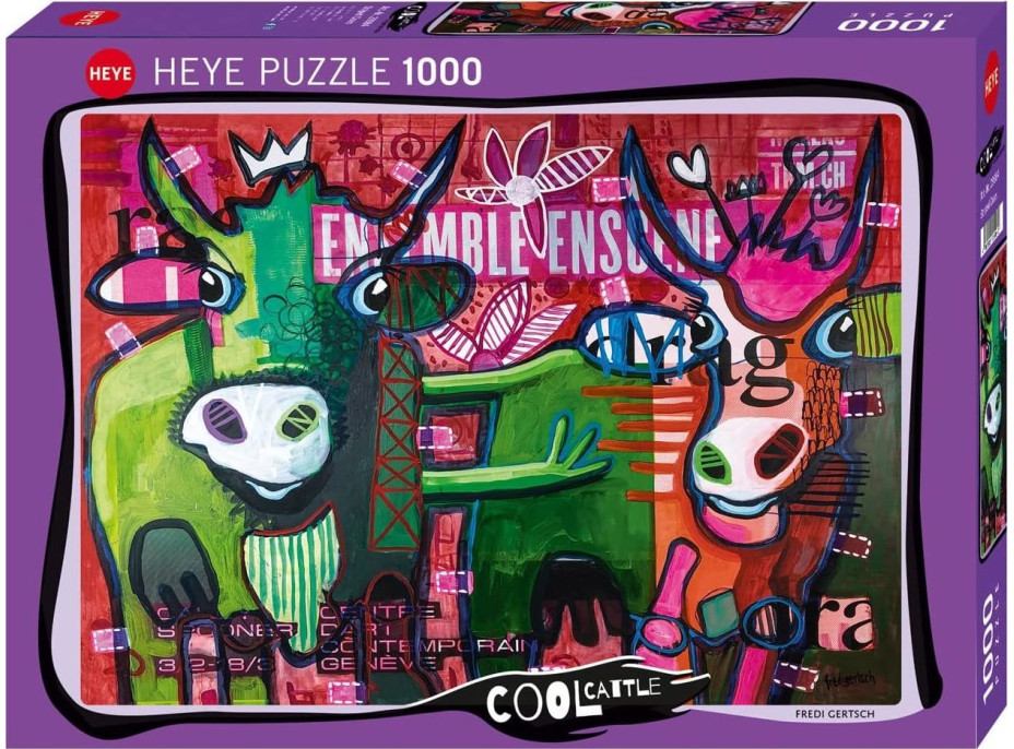 HEYE Puzzle Pruhované kravy 1000 dielikov