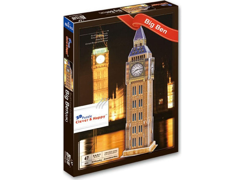 CLEVER&HAPPY 3D puzzle Big Ben, Londýn 47 dielikov