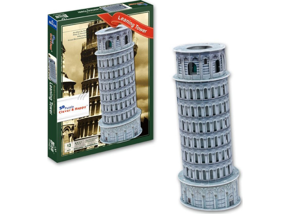 CLEVER&HAPPY 3D puzzle Šikmá veža, Pisa 13 dielikov