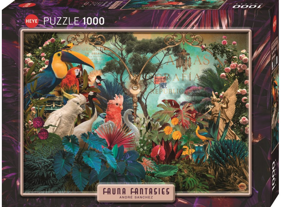 HEYE Puzzle Fauna Fantasies: Vtáčia rozmanitosť 1000 dielikov