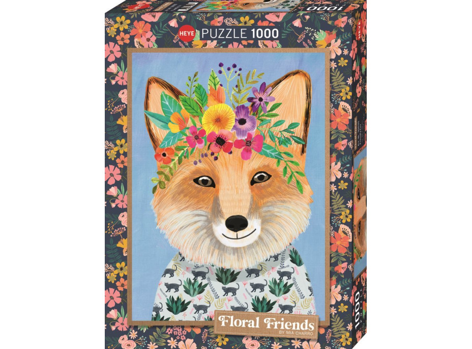 HEYE Puzzle Floral Friends: Priateľská líška 1000 dielikov