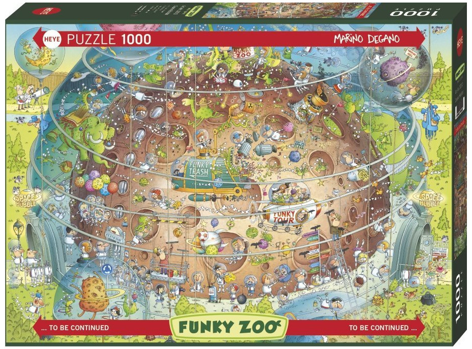 HEYE Puzzle Šialená ZOO: Kozmický pavilón 1000 dielikov