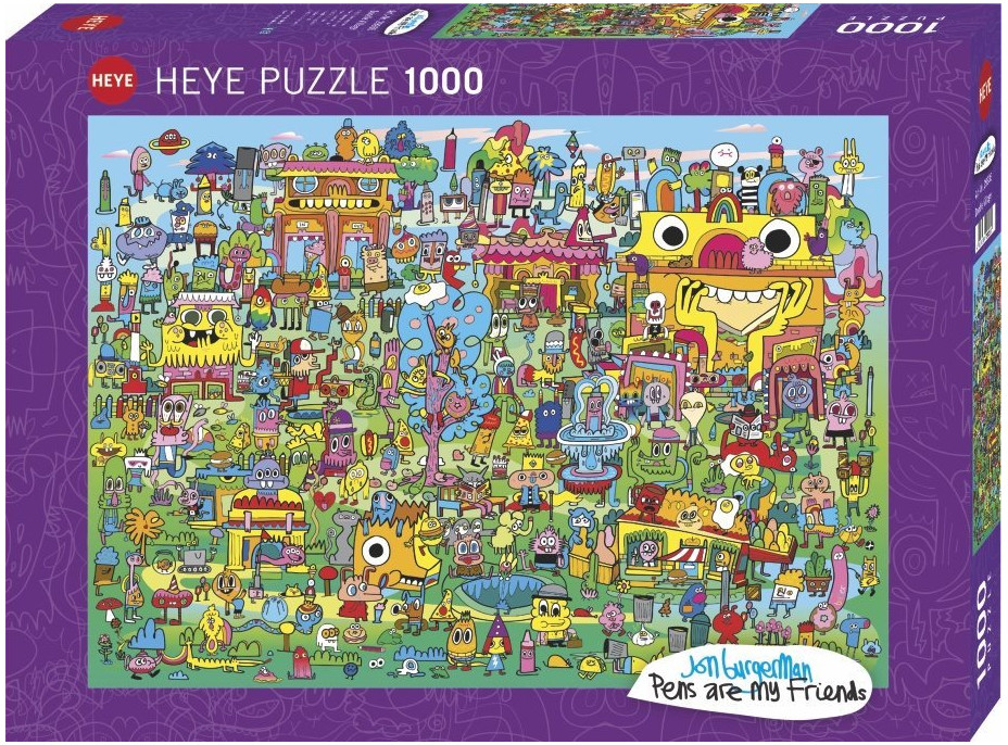 HEYE Puzzle Pens are my Friends: Doodle Village 1000 dielikov