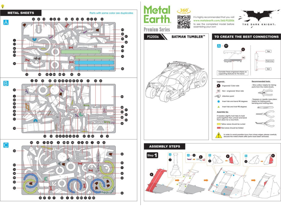 METAL EARTH 3D puzzle Premium Series: Batman, Tumbler