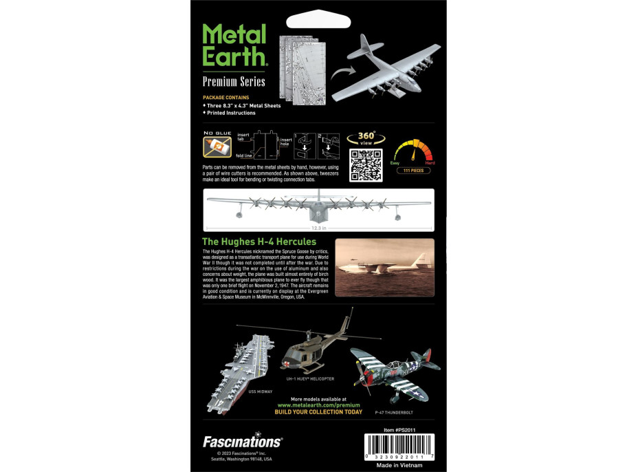 METAL EARTH 3D puzzle Premium Series: Lietadlo Spruce Goose