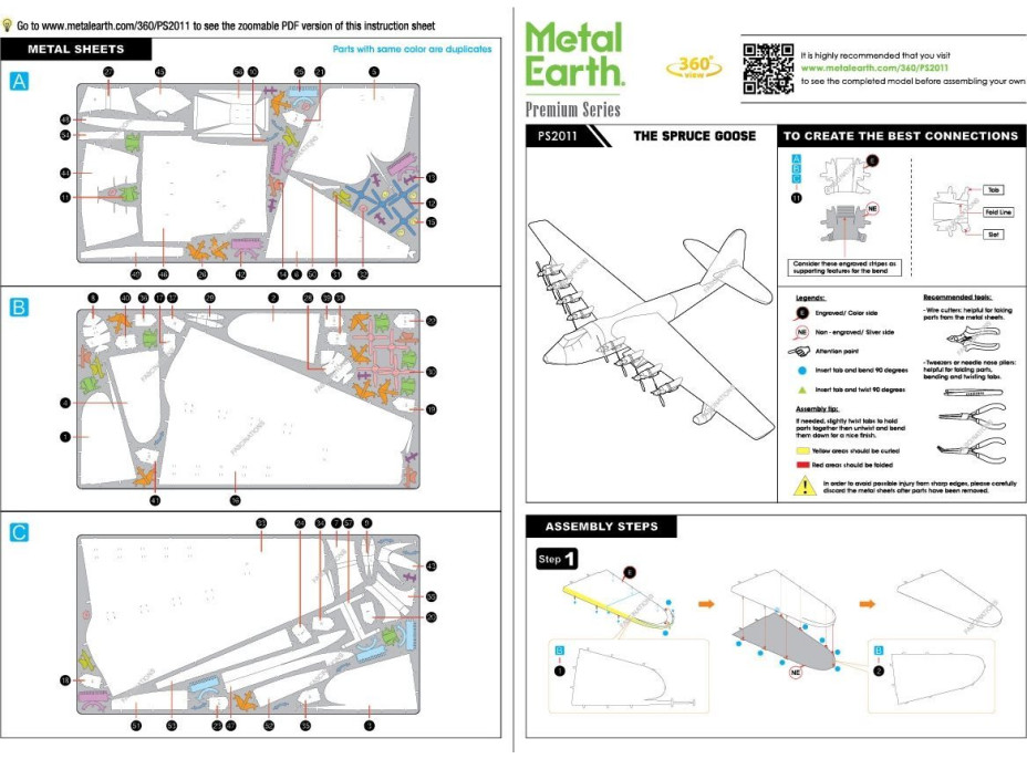 METAL EARTH 3D puzzle Premium Series: Lietadlo Spruce Goose