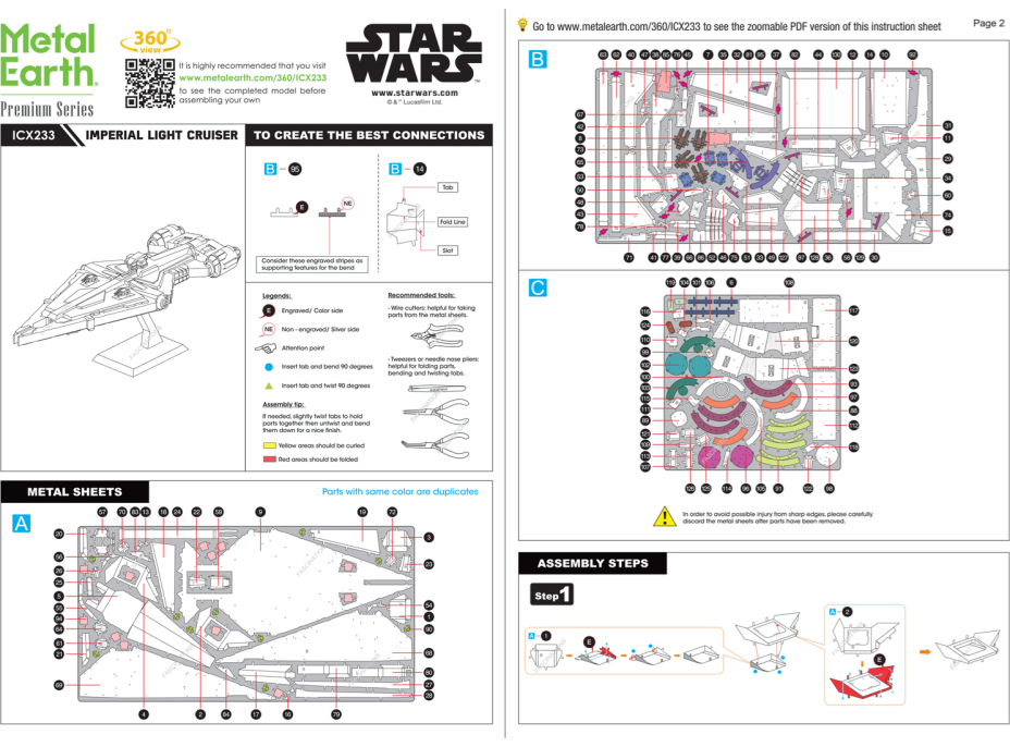 METAL EARTH 3D puzzle Premium Series: Star Wars Imperial Light Cruiser