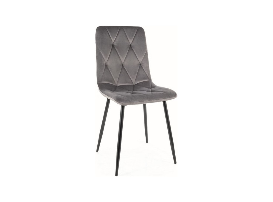 Jedálenská stolička TOM Velvet - čierna / sivá