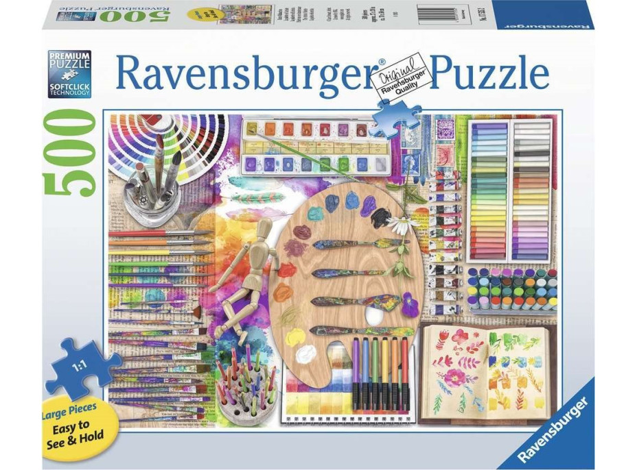 RAVENSBURGER Puzzle Paleta umelca XXL 500 dielikov