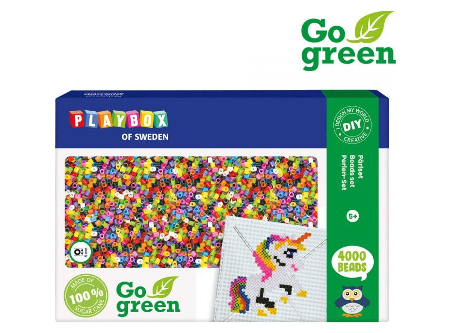 PLAYBOX Zažehľovacie korálky Go Green Sada 4000ks