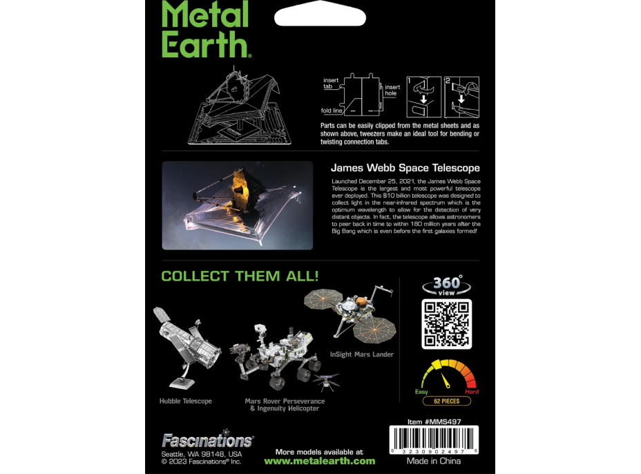 METAL EARTH 3D puzzle Teleskop Jamesa Webba