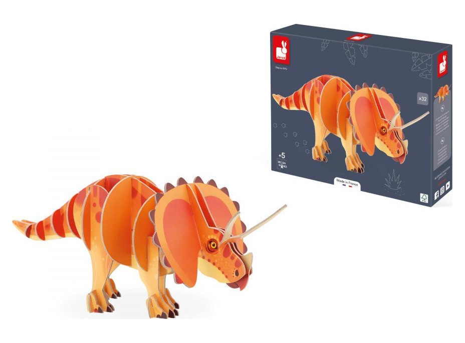 JANOD 3D puzzle Triceratops 32 dielikov