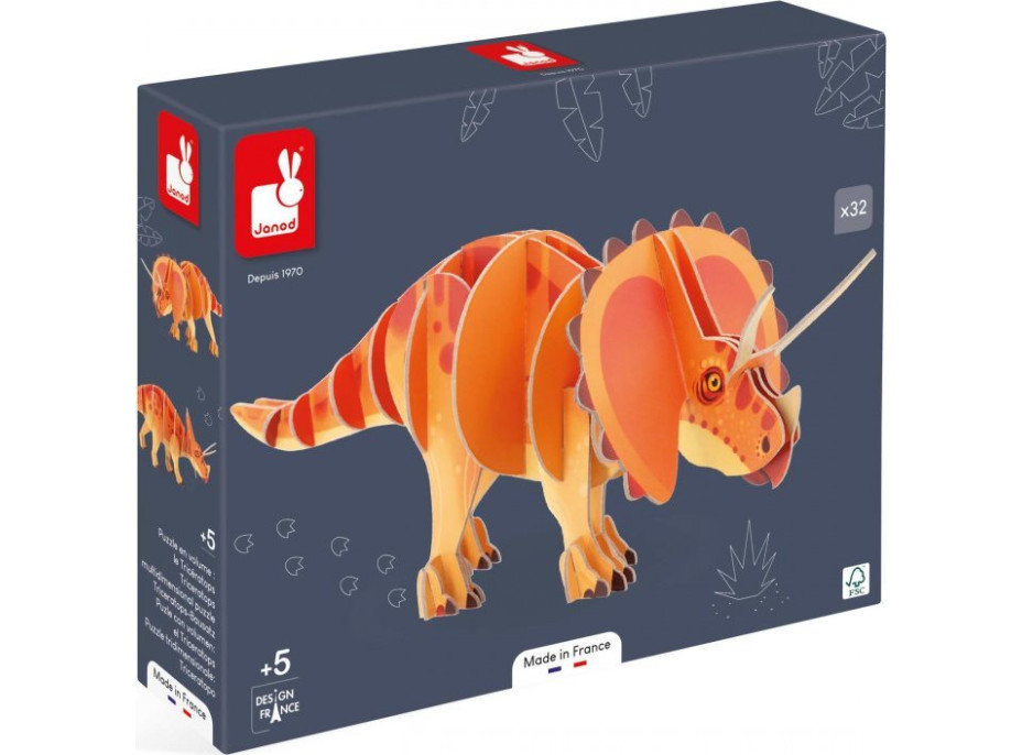 JANOD 3D puzzle Triceratops 32 dielikov