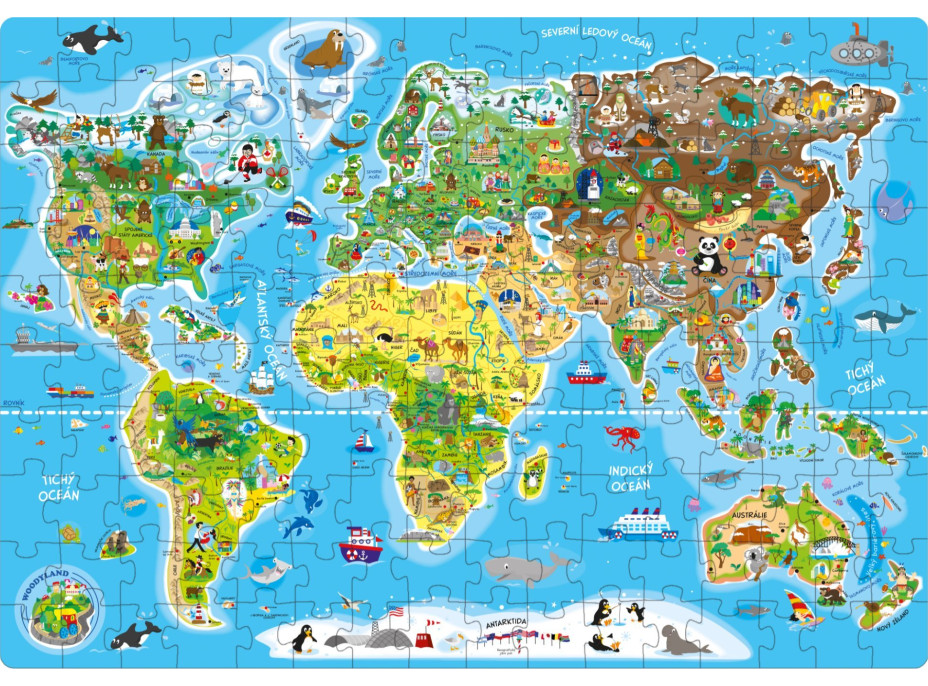 POPULAR Puzzle Mapa sveta 160 dielikov