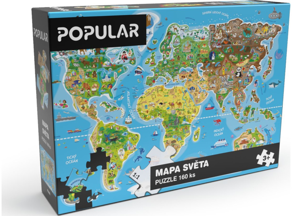 POPULAR Puzzle Mapa sveta 160 dielikov